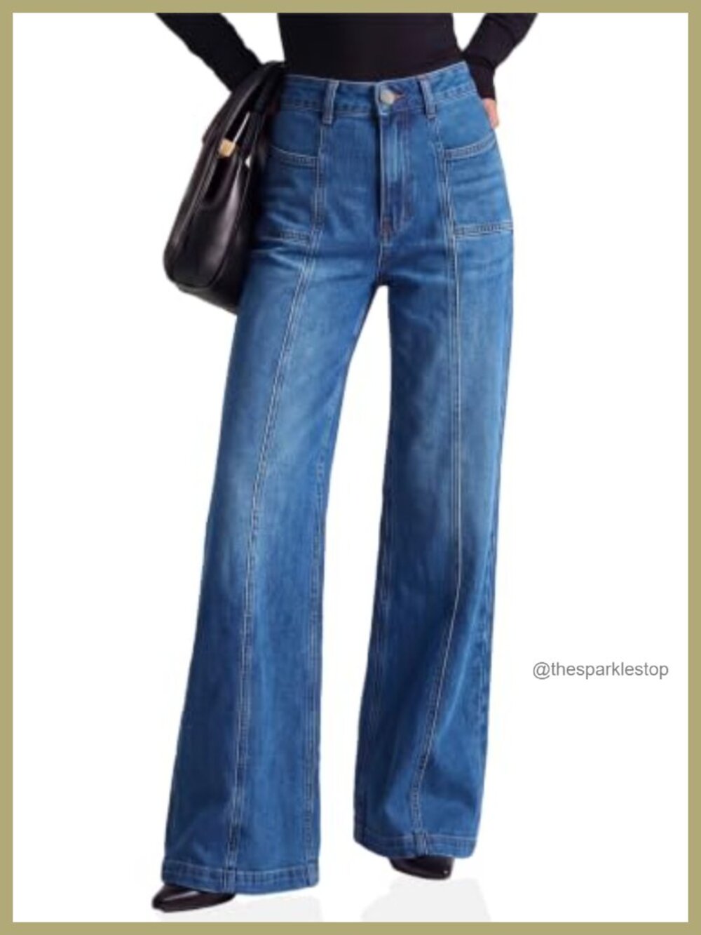 High Waisted Flare Jeans Wide Leg Bell Bottom Denim Pants